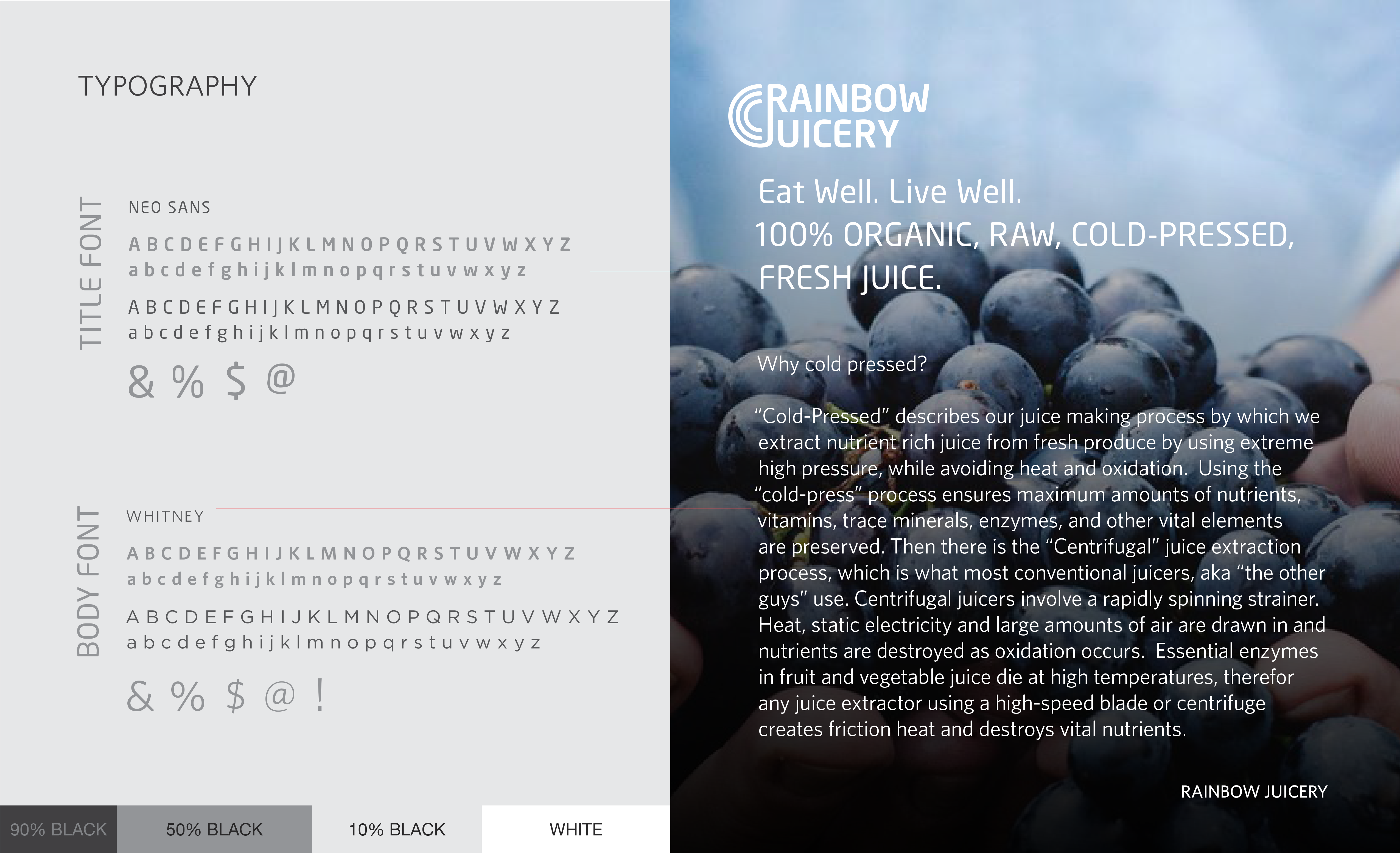 Rainbow Juicery Typography